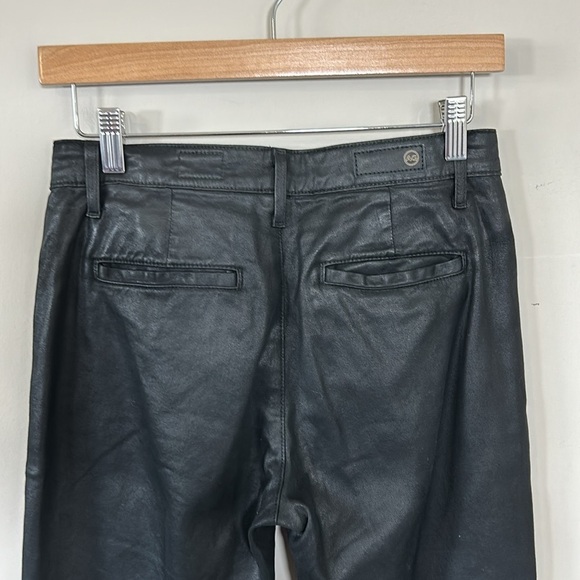 AG Adriano Goldschmied Caden Leatherette Tailored Trousers Black Pant Sz 24 - Picture 8 of 16